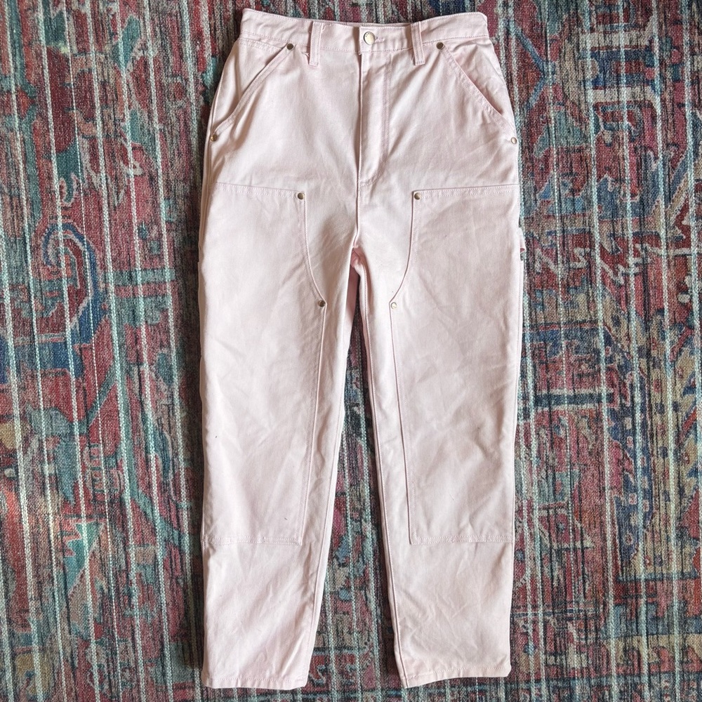 Women's Cropped Light Pink Jeans - Classic High Waist